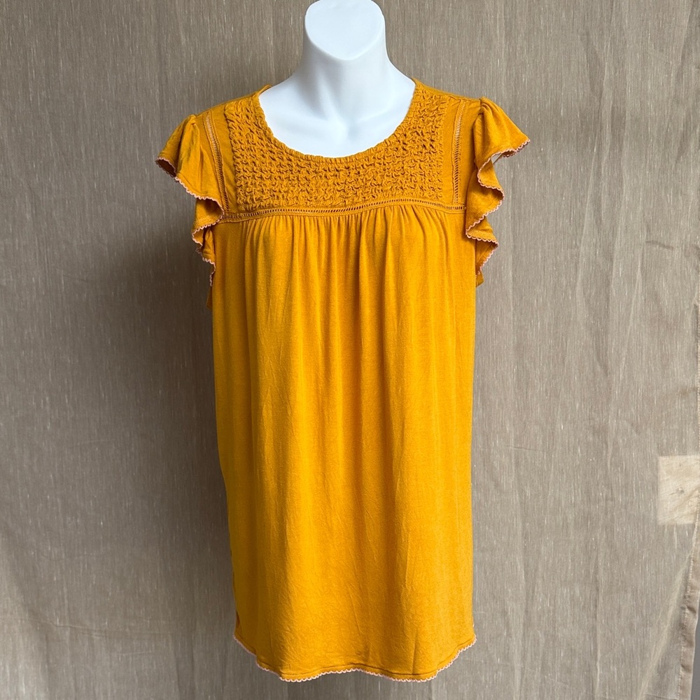 Matilda Jane Mustard Ruffle Sleeve Blouse
